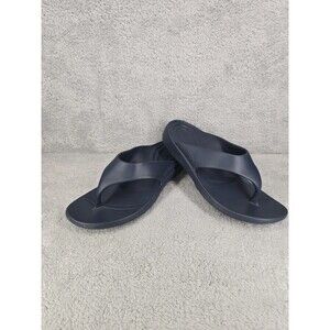 Aetrex Mens Size 13 Navy Blue Thong Sandals Orthotic Comfort Flip Flops Water...